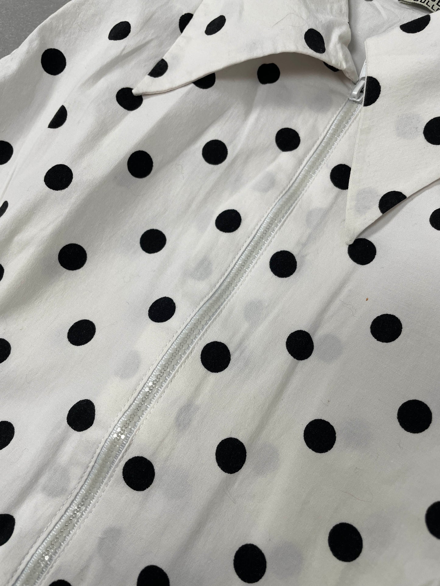 Vintage Polka Dot zip Blouse
