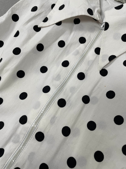 Vintage Polka Dot zip Blouse