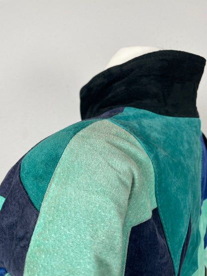 Vintage 80s suede patchwork jacket