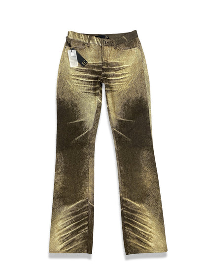 Just Cavalli vintage 2001 gold coated jeans