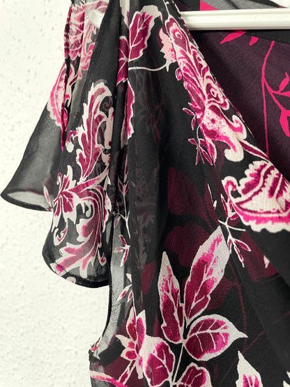 Vintage Floral Silk Dress by CC