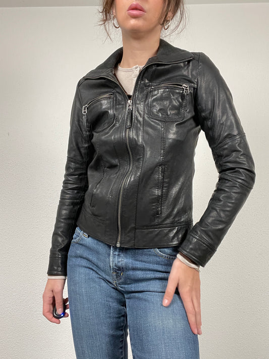 Vintage black 2000s Nappa leather jacket