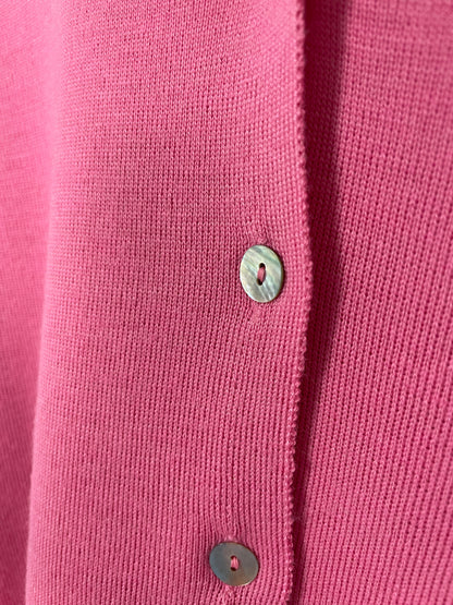 Vintage Italian Pink Merino Wool Cardigan – Size L