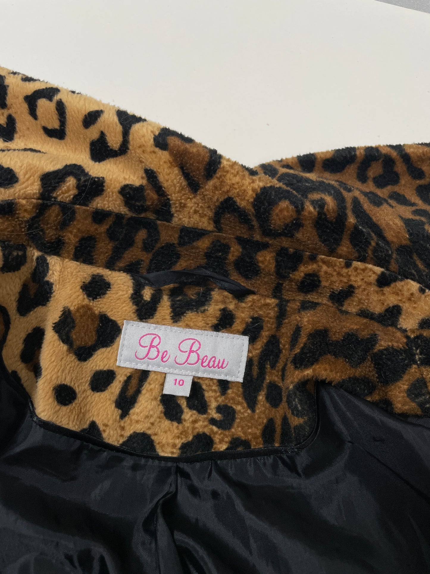 Vintage Leopard Print Double-Breasted Coat