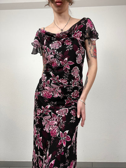 Vintage Floral Silk Dress by CC