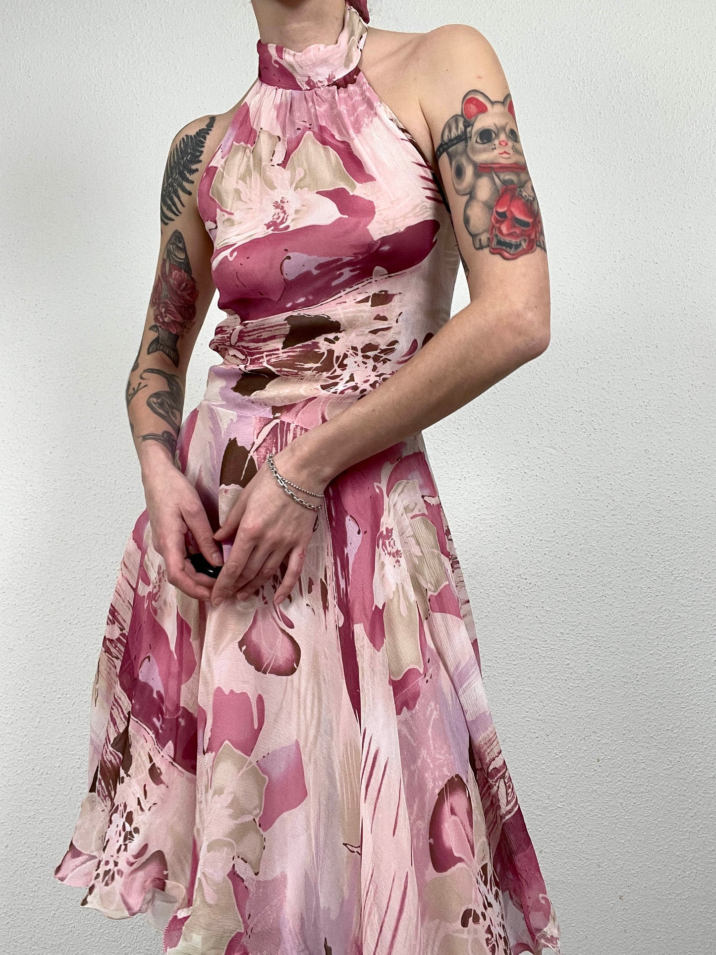 Vintage Silk Halter Dress