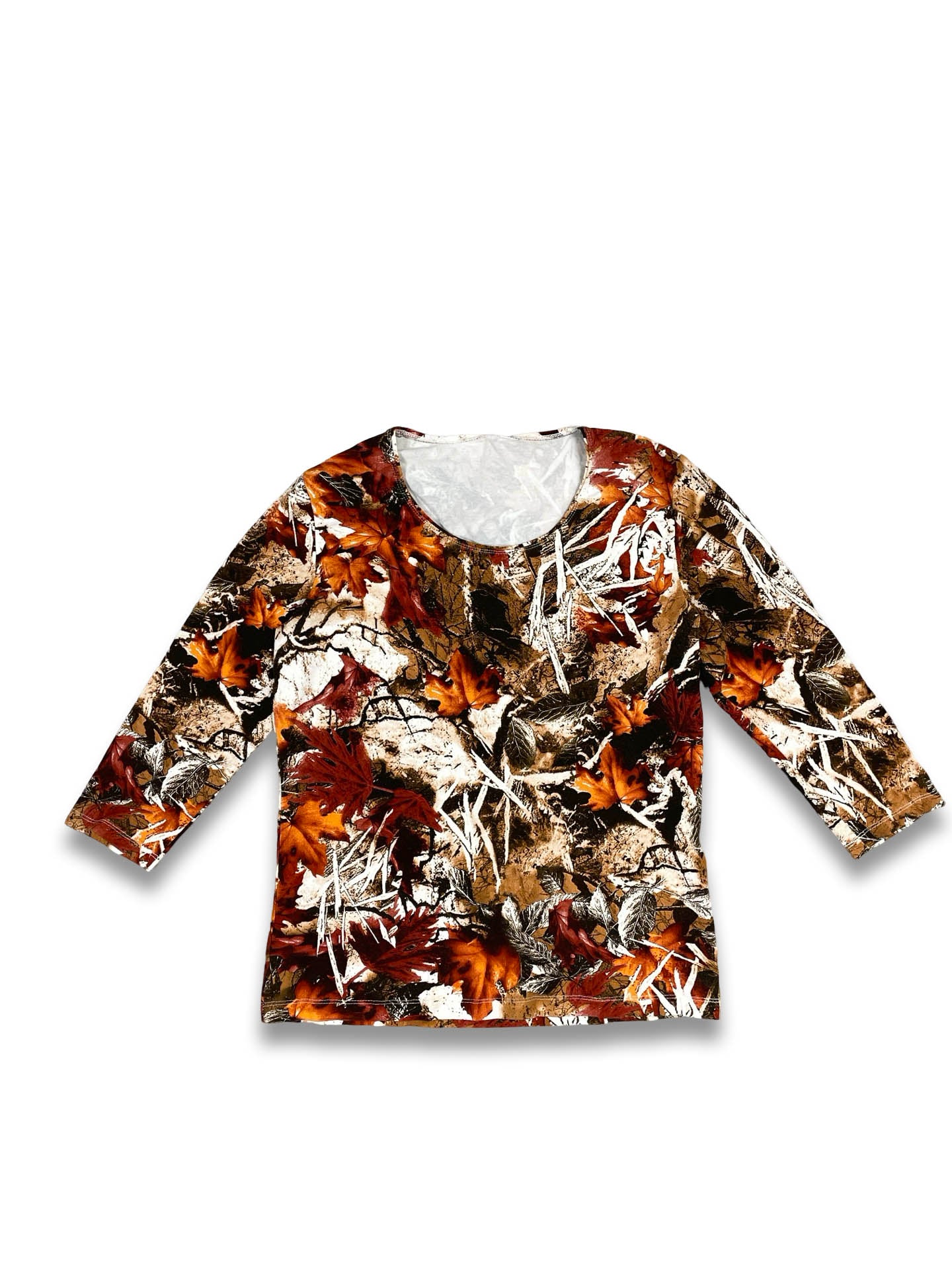 Vintage Leaf Print Top – Y2K Era