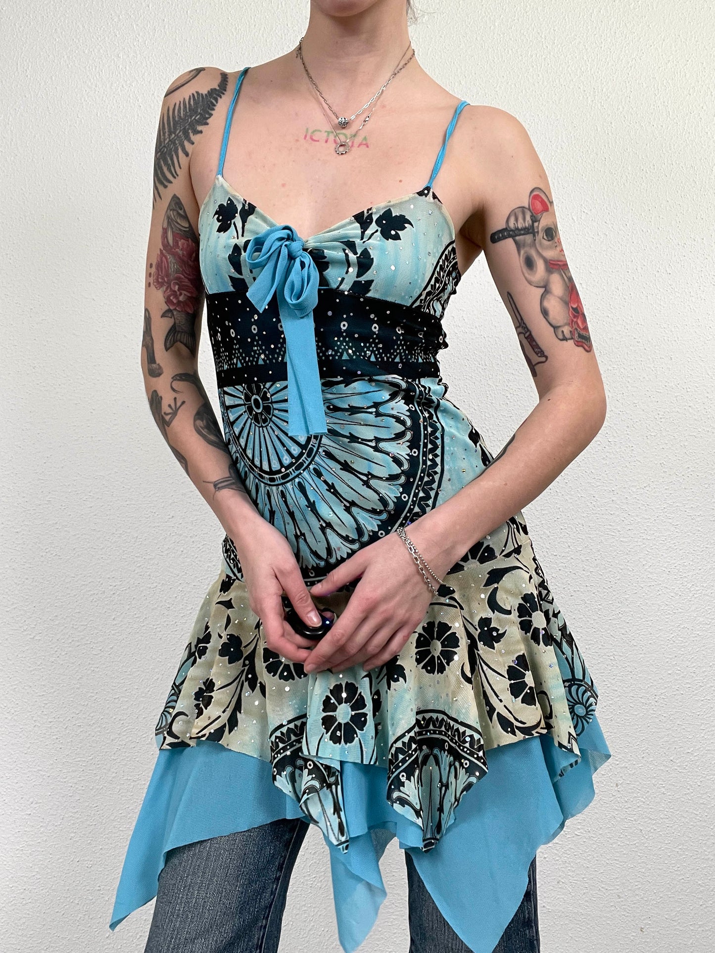 Vintage Tie-Front Dress (Early 2000s)