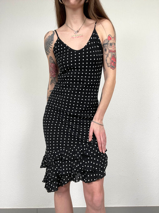 Vintage Y2K Polka Dot Asymmetrical Dress