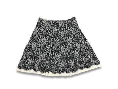 Vintage Silk Jaeger Lace Print Skirt