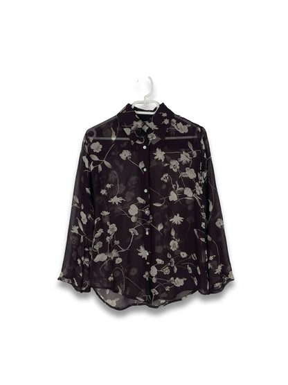 Vintage Floral Sheer Blouse