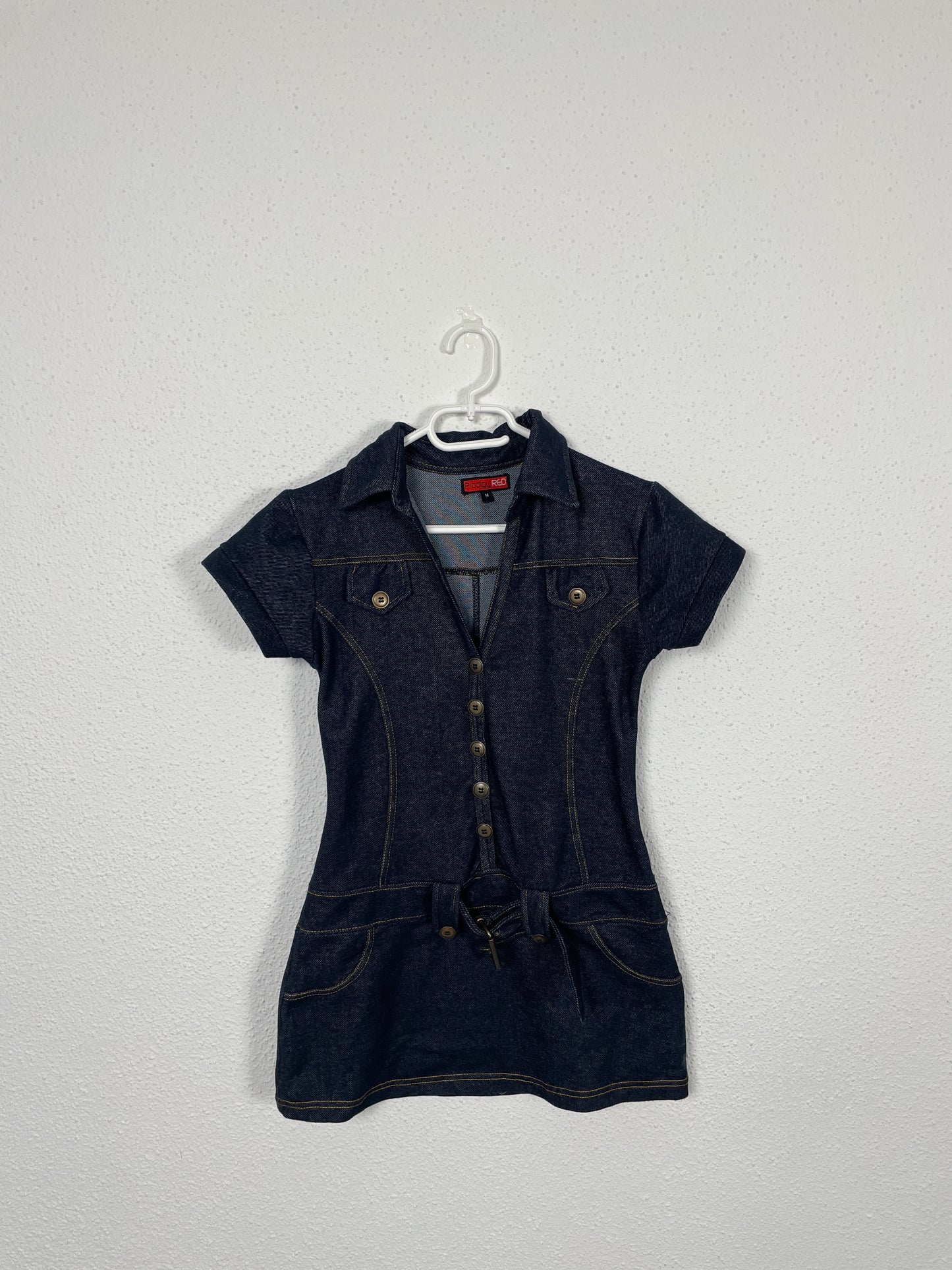 Vintage Y2K tunic top denim imitation