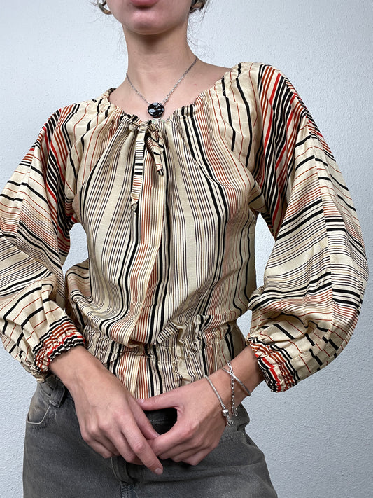 Late 70s Vintage Striped Blouse