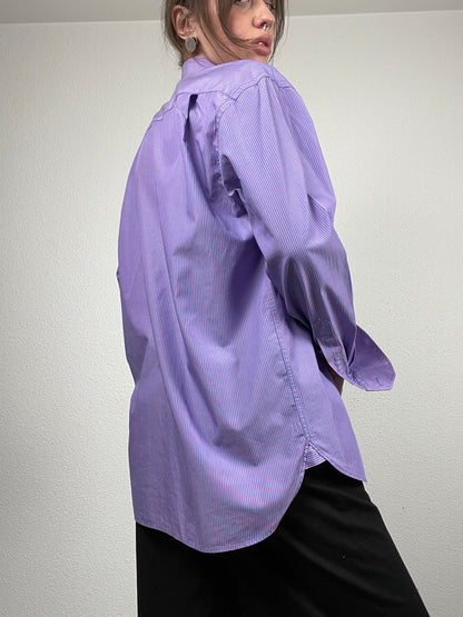 Purple & pink striped cotton shirt by Daniel Hechter Paris