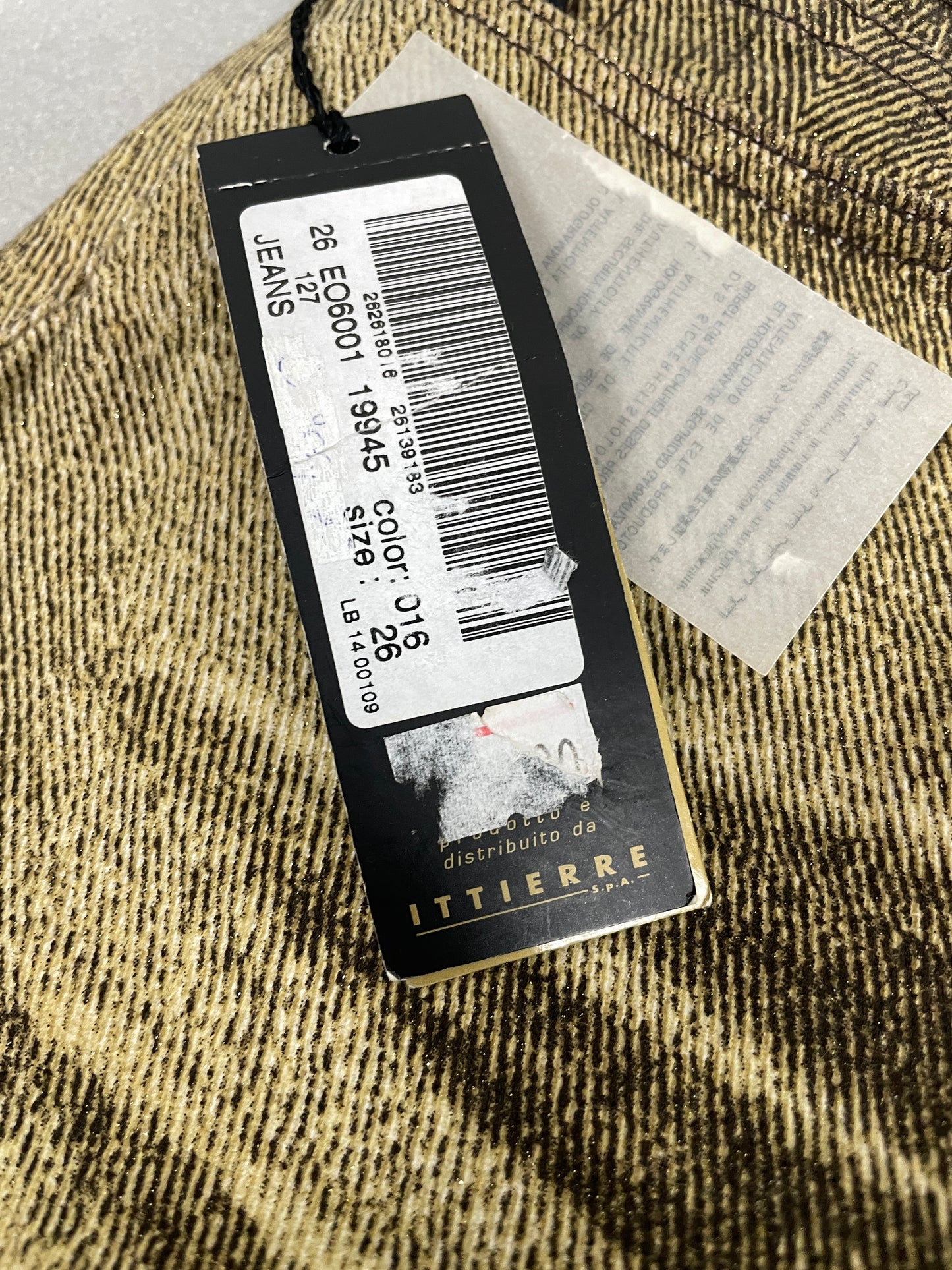 Just Cavalli vintage 2001 gold coated jeans