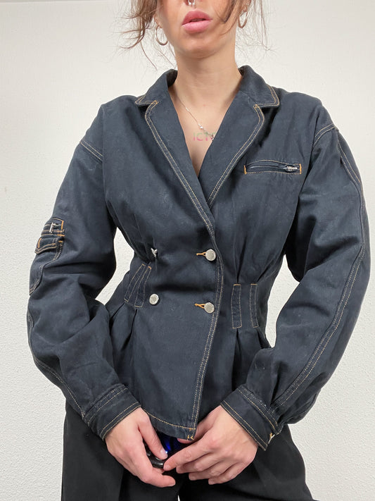 Vintage 80s Structured Denim Jacket by Together – Size 36/38