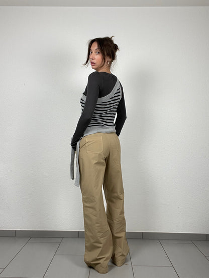 Vintage Y2K beige cargo pants wide leg, new with a tag