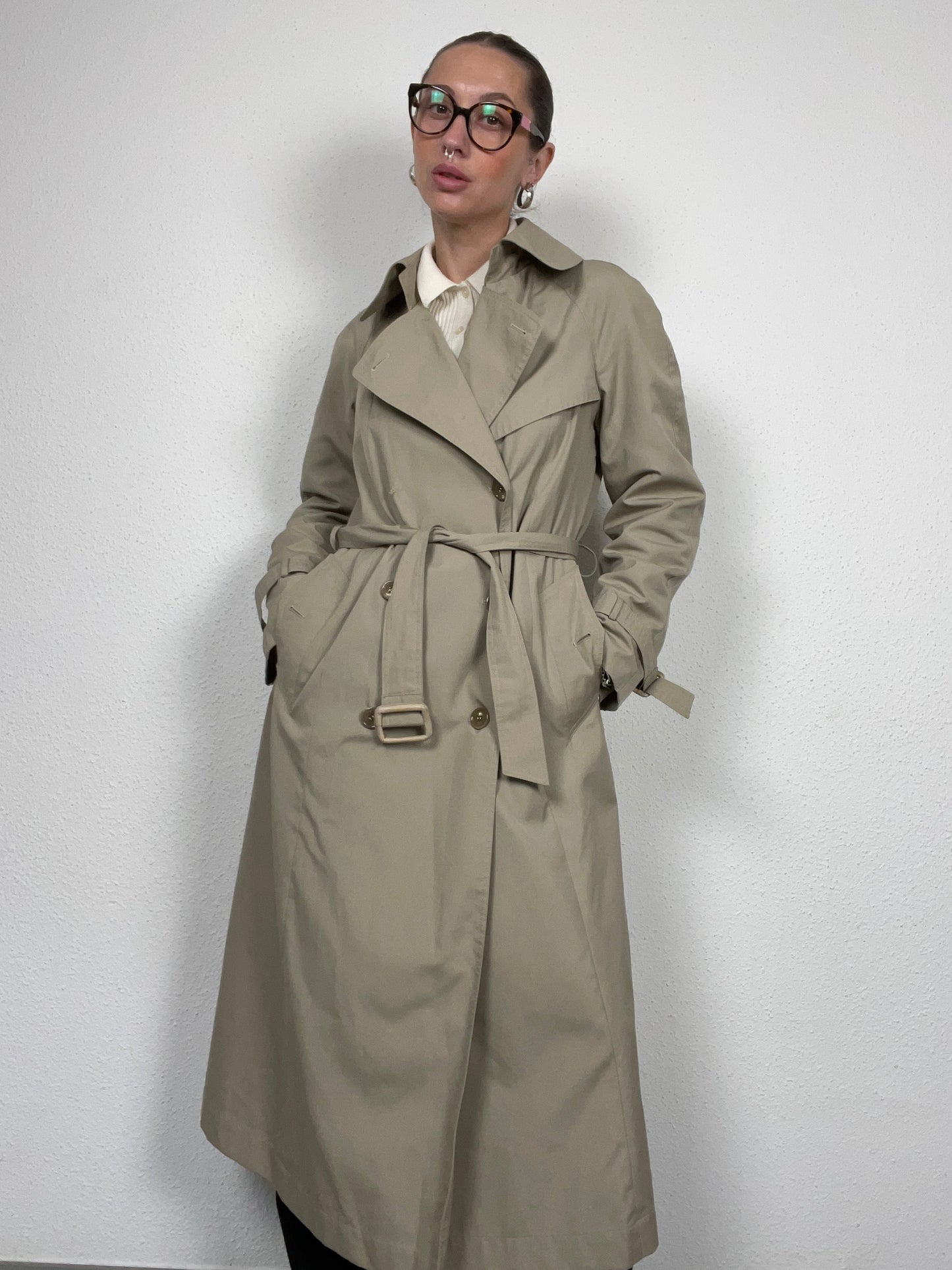 Vintage Classic Beige Trench Coat