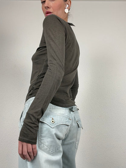 Vintage G-Star RAW Long Sleeve Top – Khaki Green – Size S