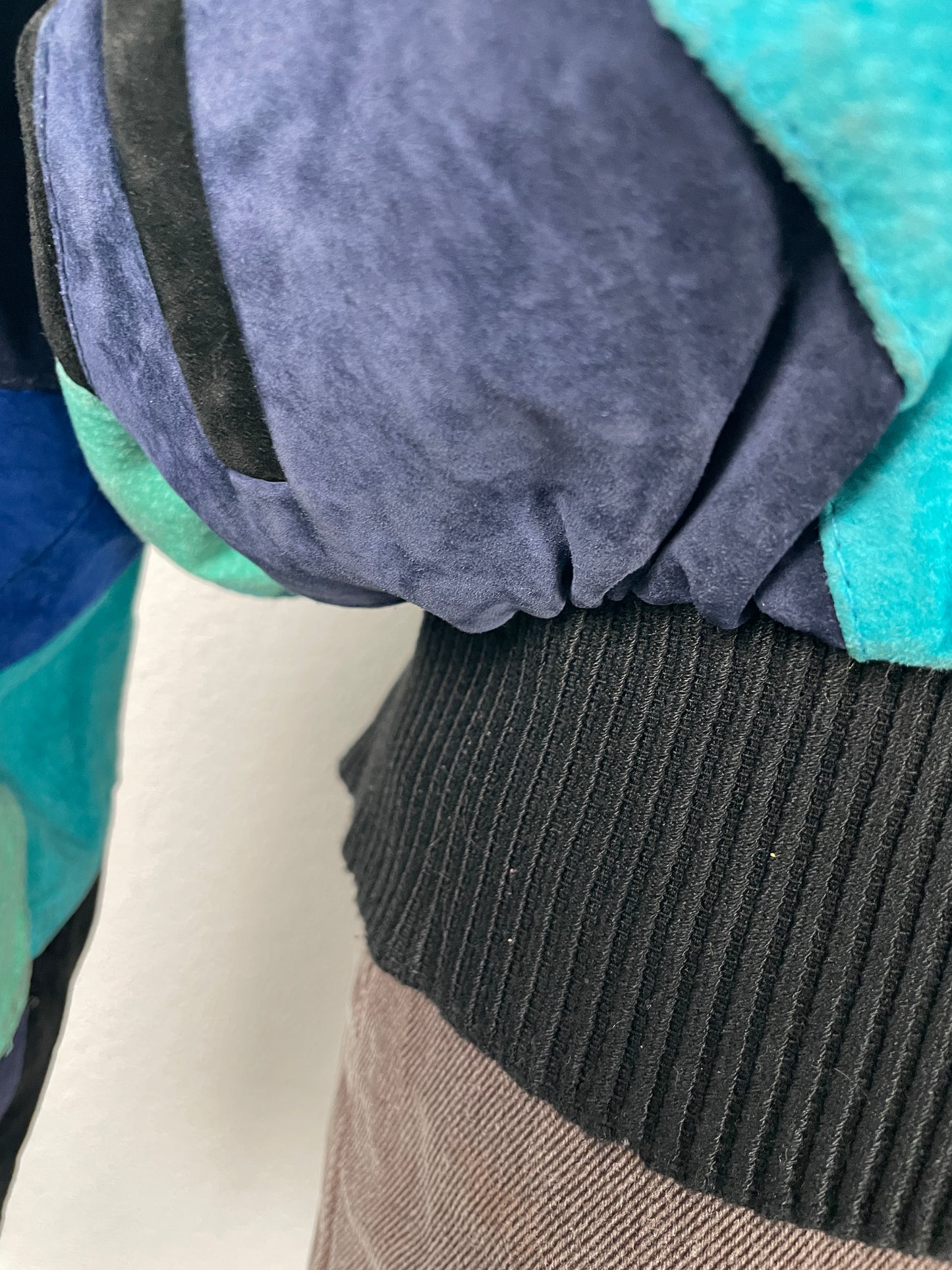 Vintage 80s suede patchwork jacket
