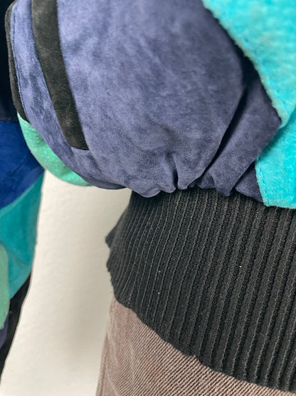 Vintage 80s suede patchwork jacket