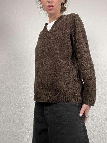 Vintage 1990s brown V-neck sweater by Harmony