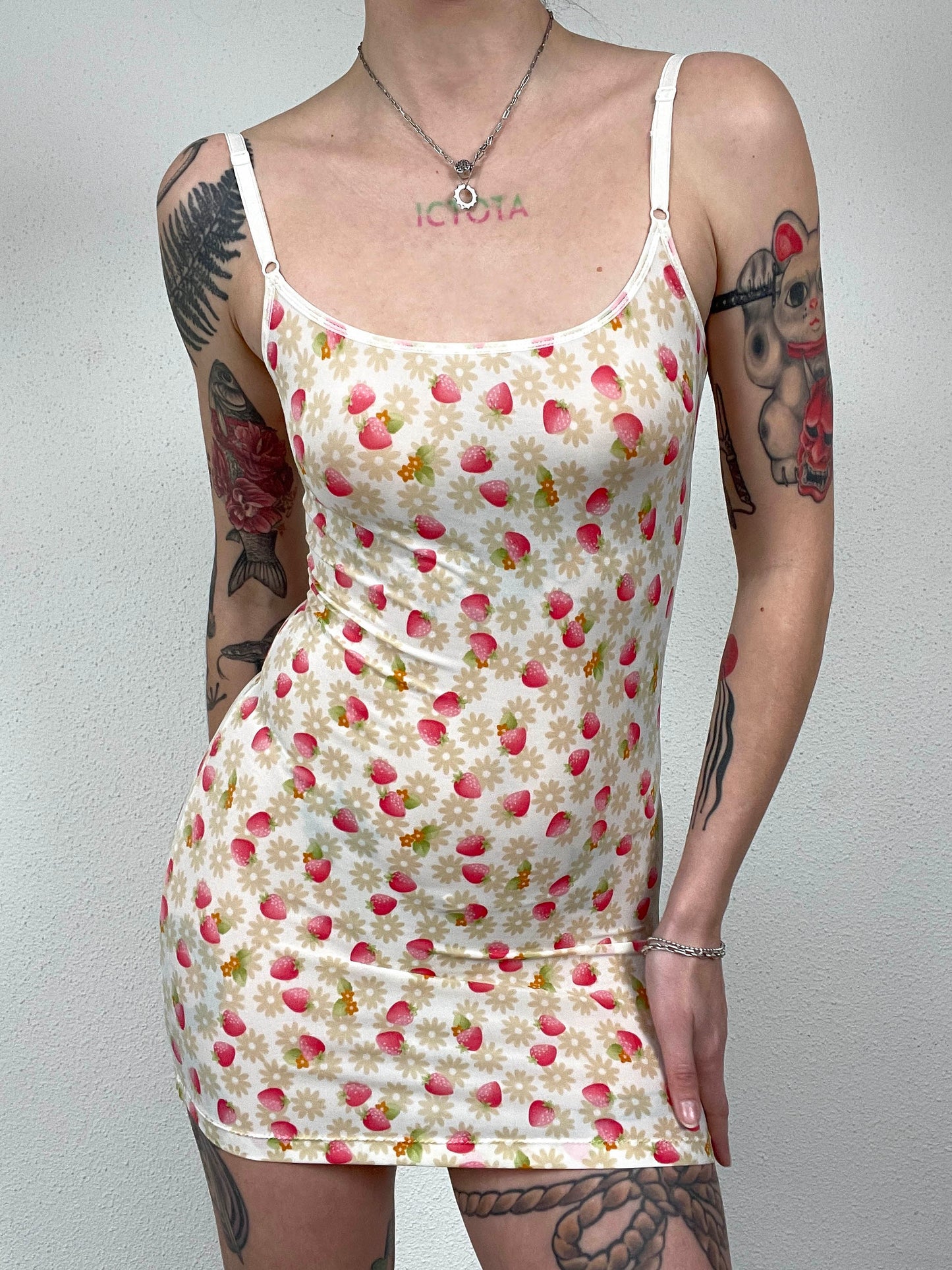 Strawberry Stretch Slip Dress