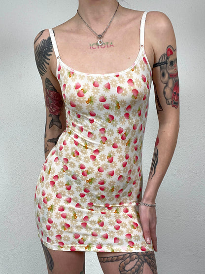 Strawberry Stretch Slip Dress