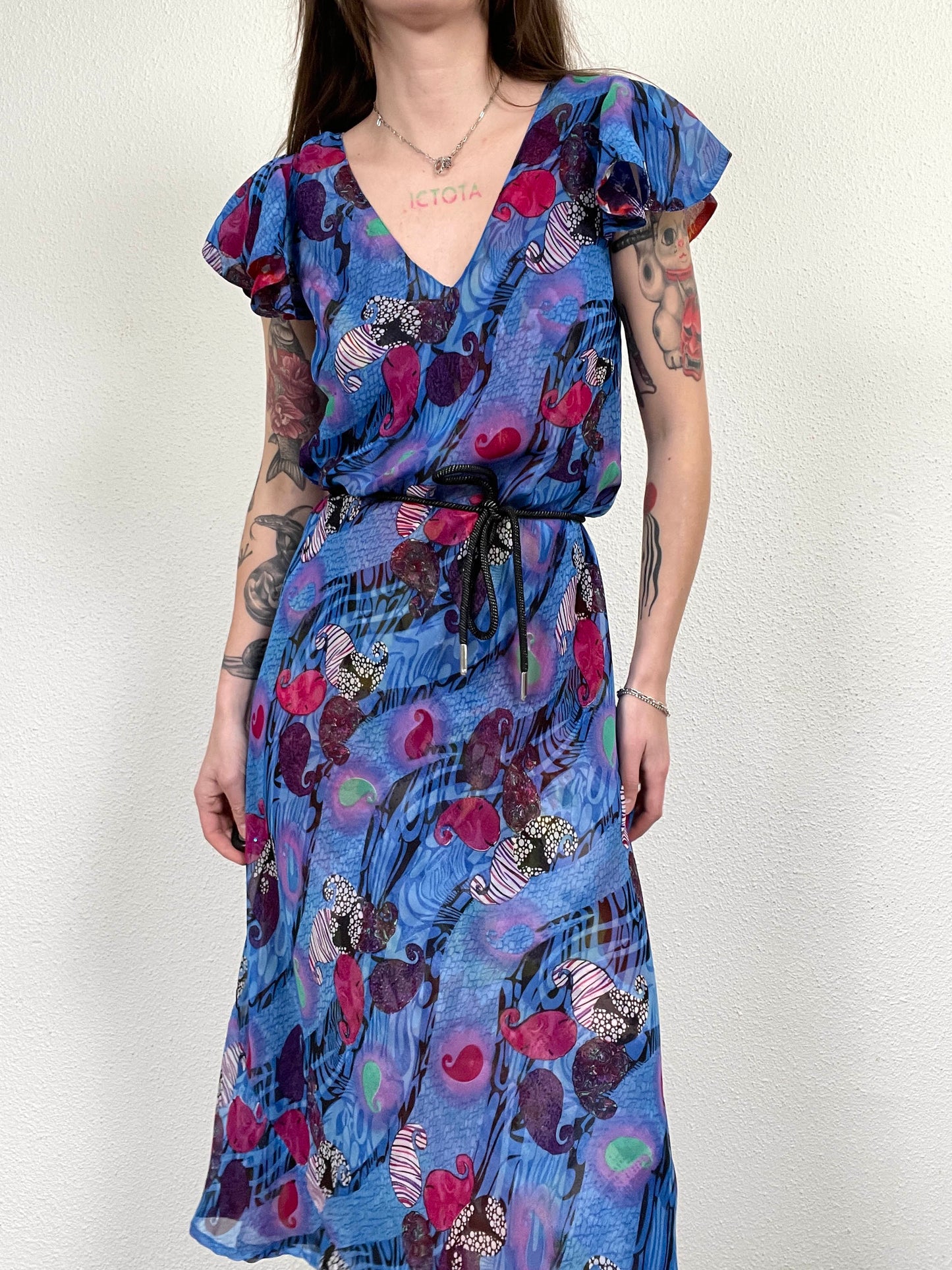 Vintage Y2K Two-Tone Reversible Floral Dress