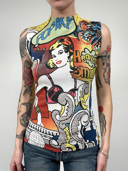 Vintage Pop Art Printed Top