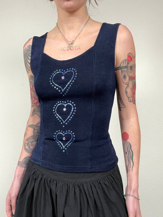 Vintage 90s Stretch Top with Rhinestones