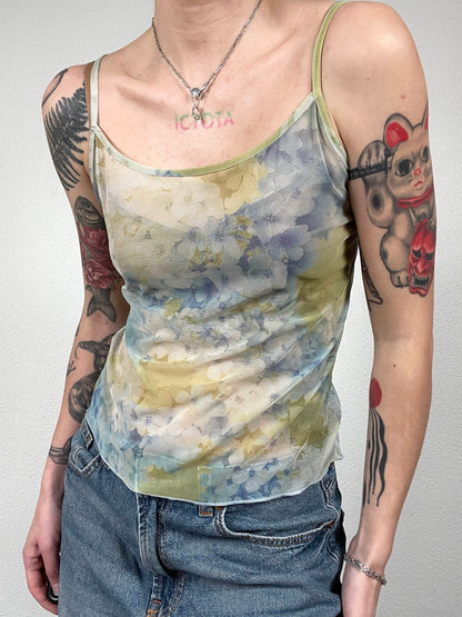 Yamamay Floral Mesh tank Top