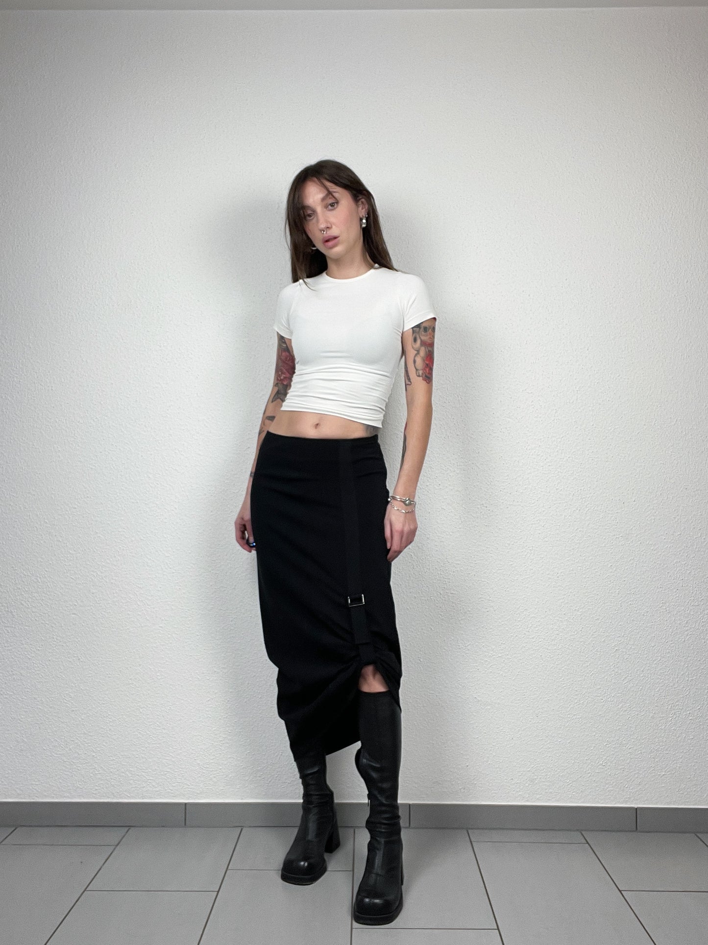 Vintage ’00s MaxMara skirt with adjustable buckle detail