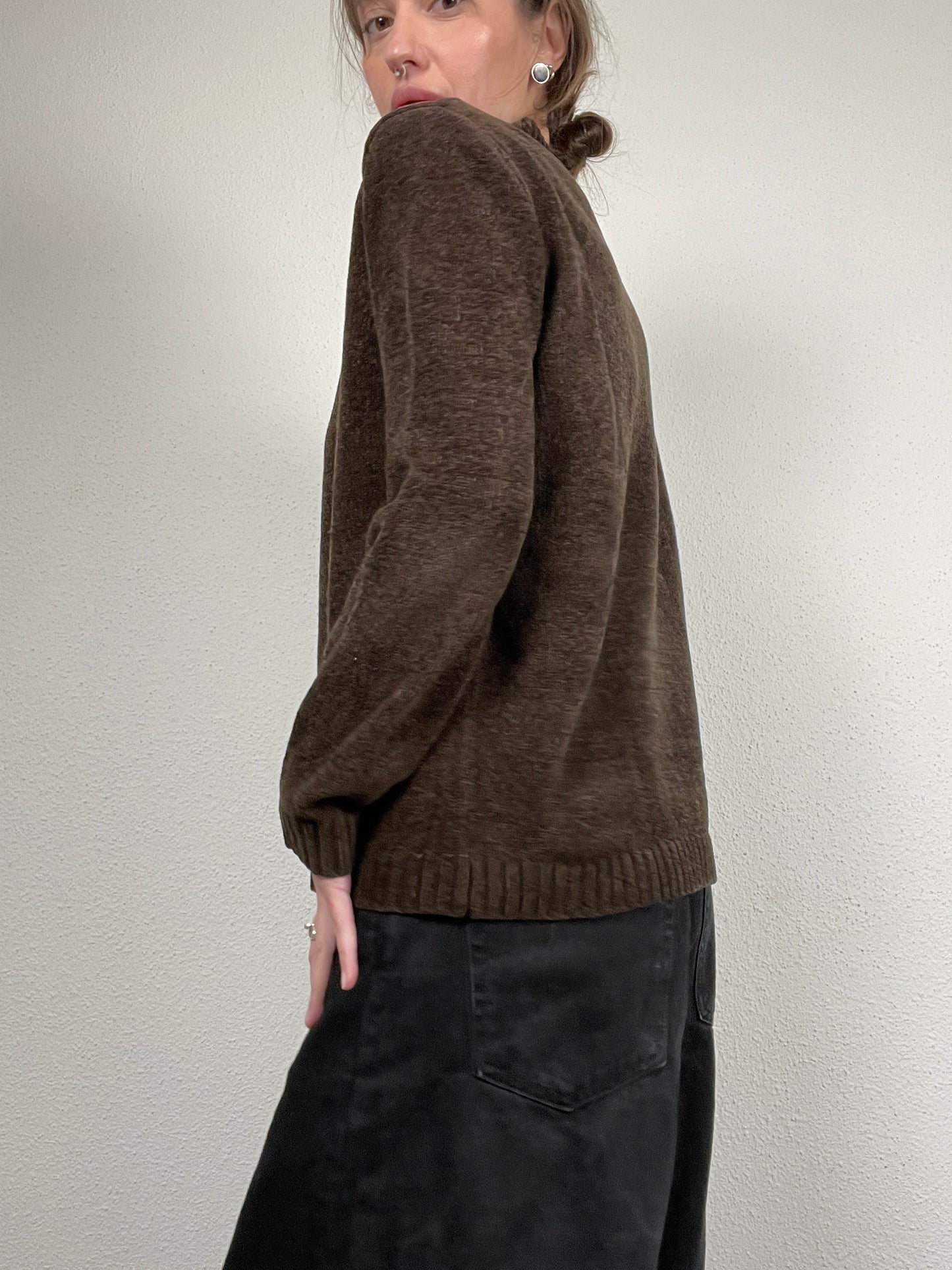 Vintage 1990s brown V-neck sweater by Harmony
