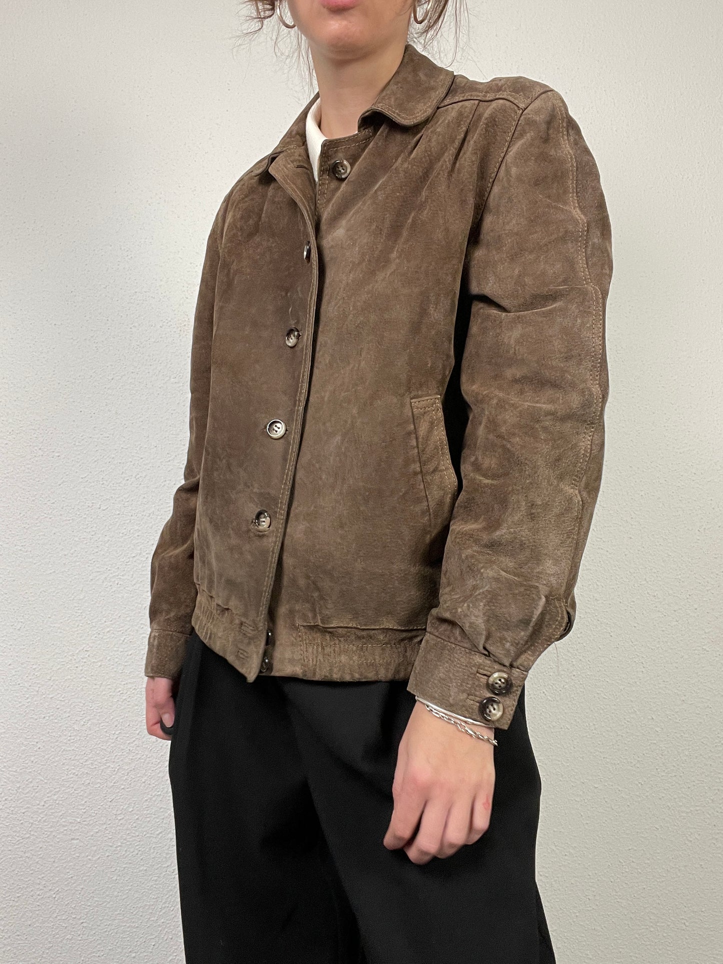 Vintage 80s brown suede jacket