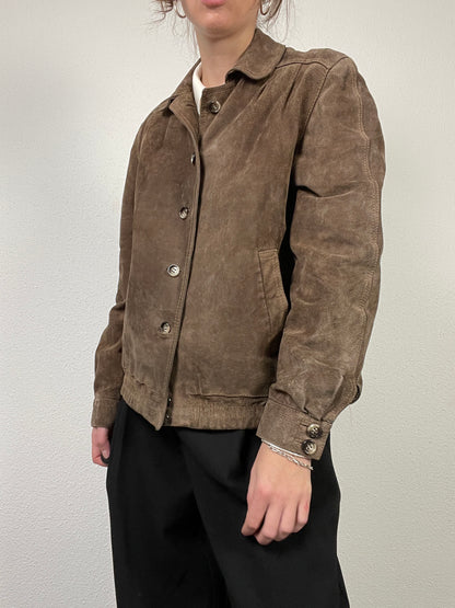 Vintage 80s brown suede jacket