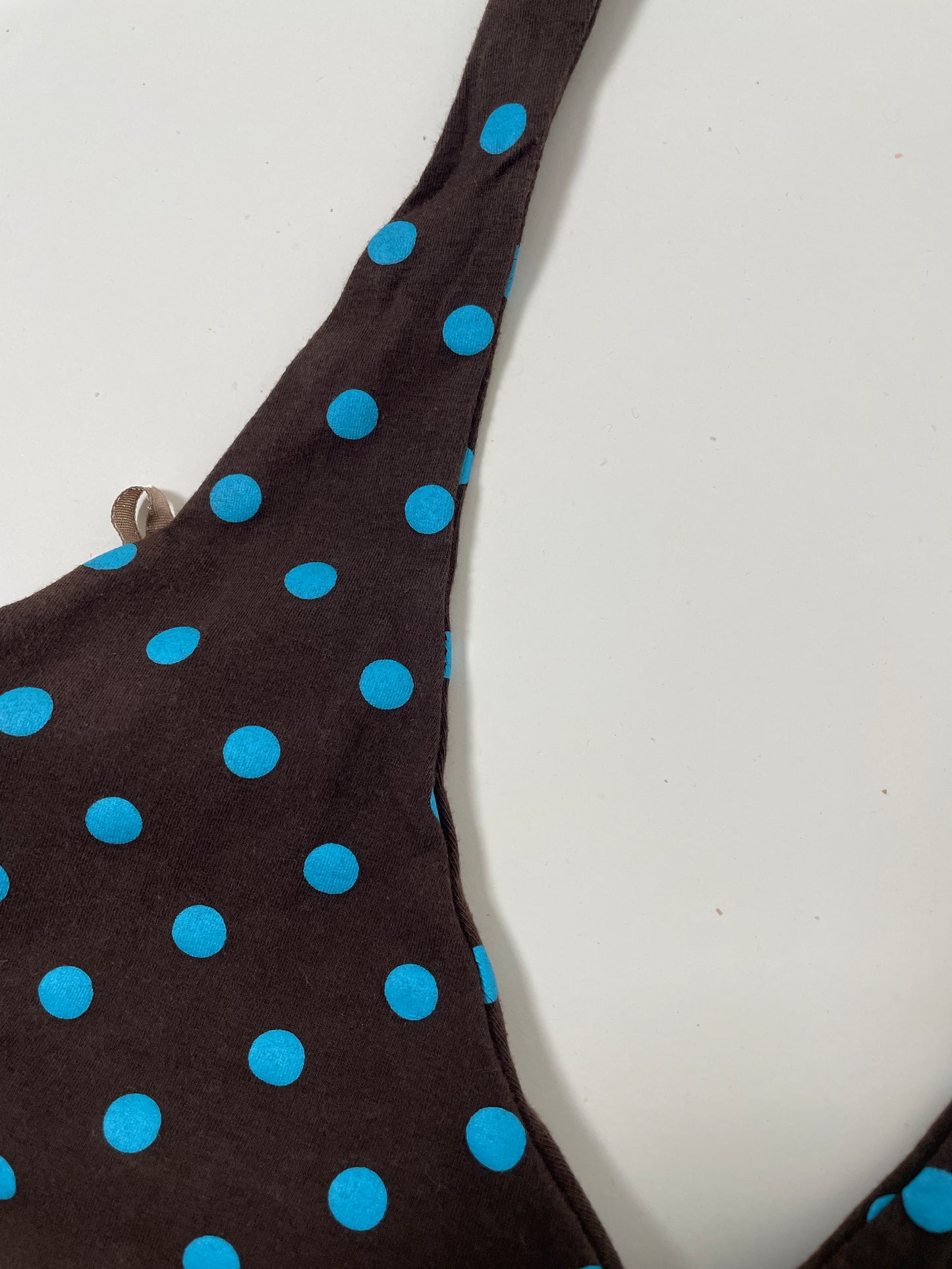 Vintage Y2K brown polka dot halter top