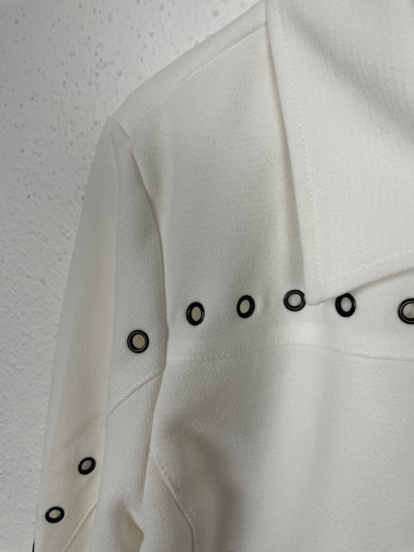 Vintage White Grommet Detail Jacket