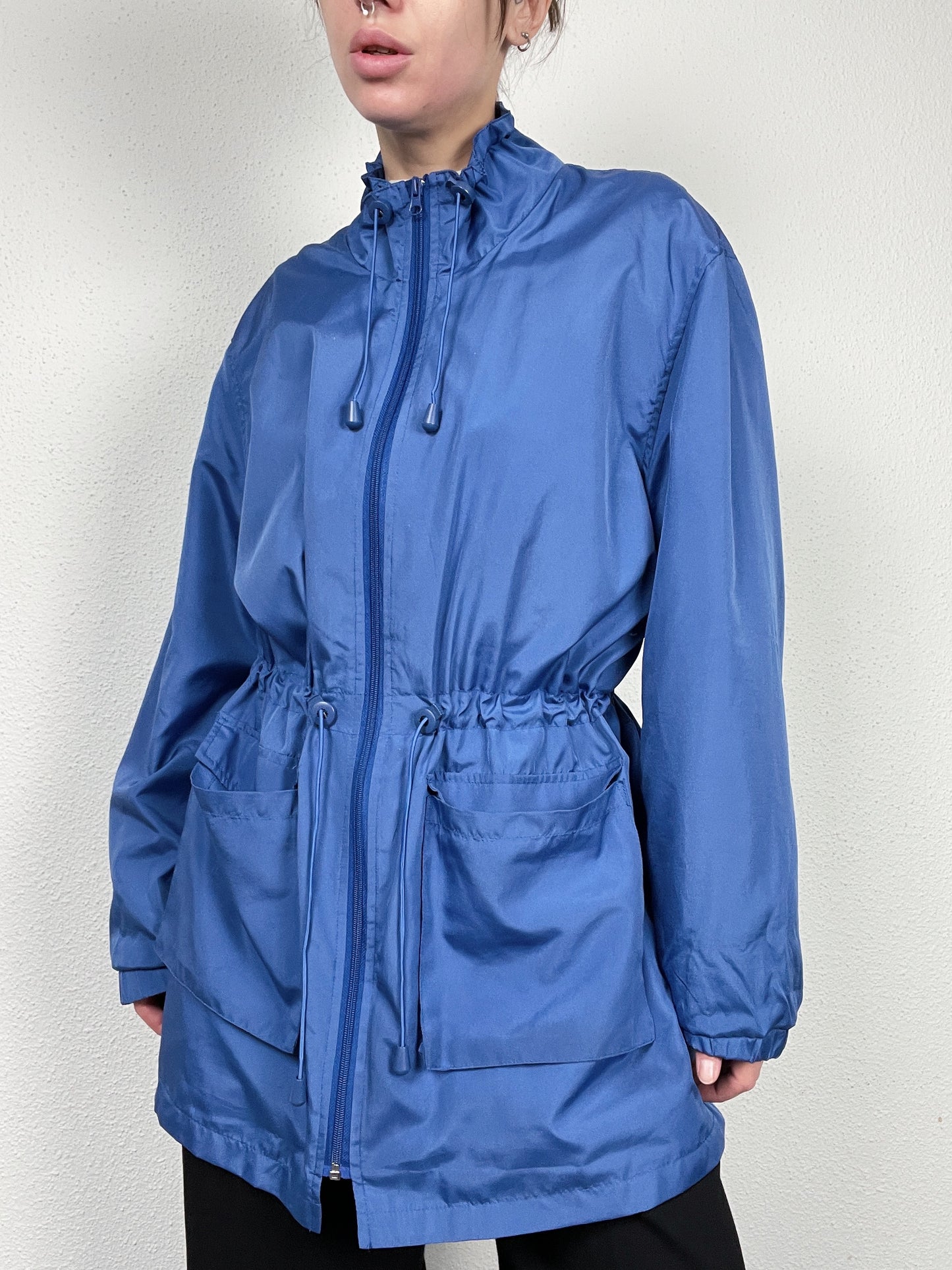 Vintage Blue Windbreaker Jacket – Size M