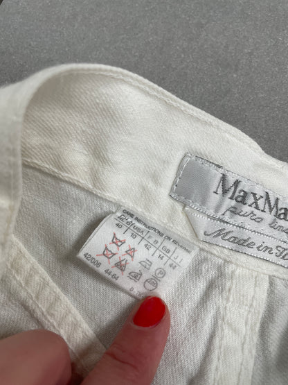 Vintage MaxMara White Linen Blend Trousers – Made in Italy