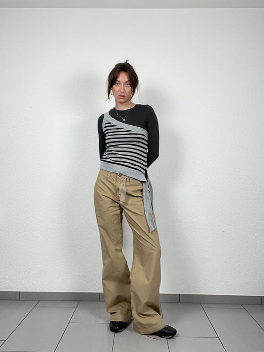 Vintage Y2K beige cargo pants wide leg, new with a tag