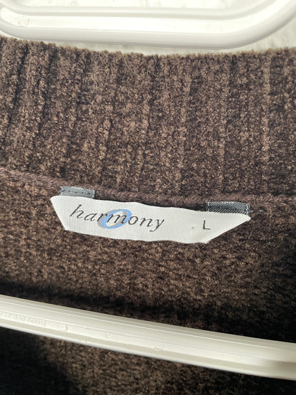 Vintage 1990s brown V-neck sweater by Harmony