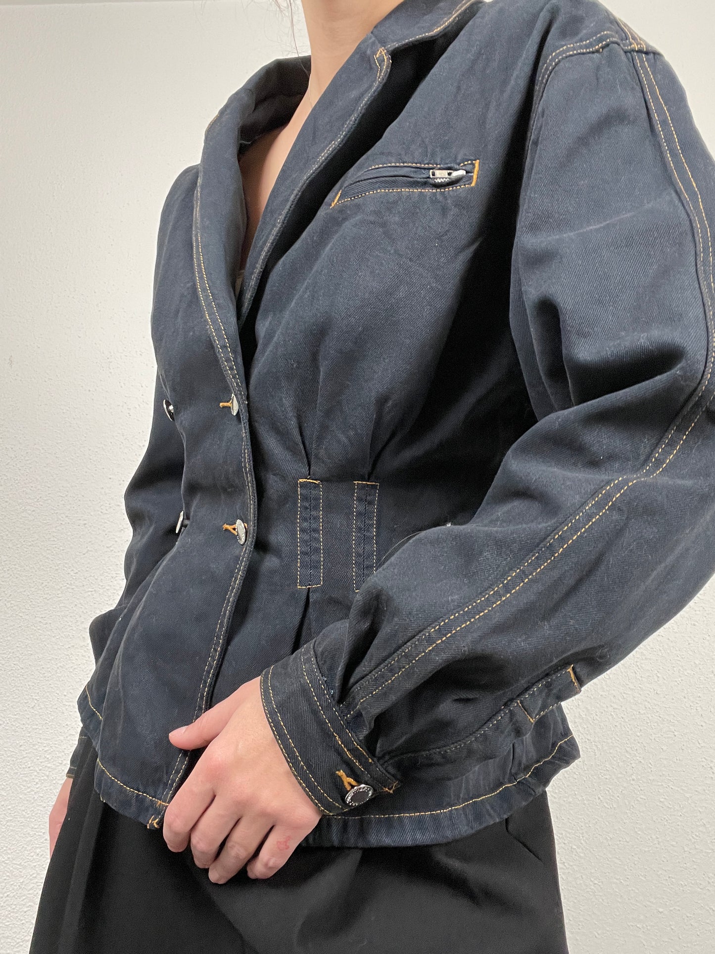 Vintage 80s Structured Denim Jacket by Together – Size 36/38