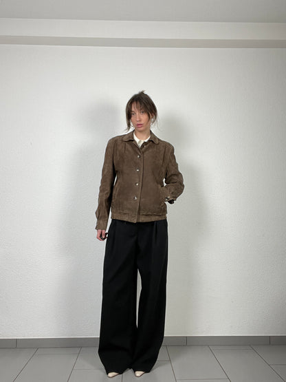 Vintage 80s brown suede jacket