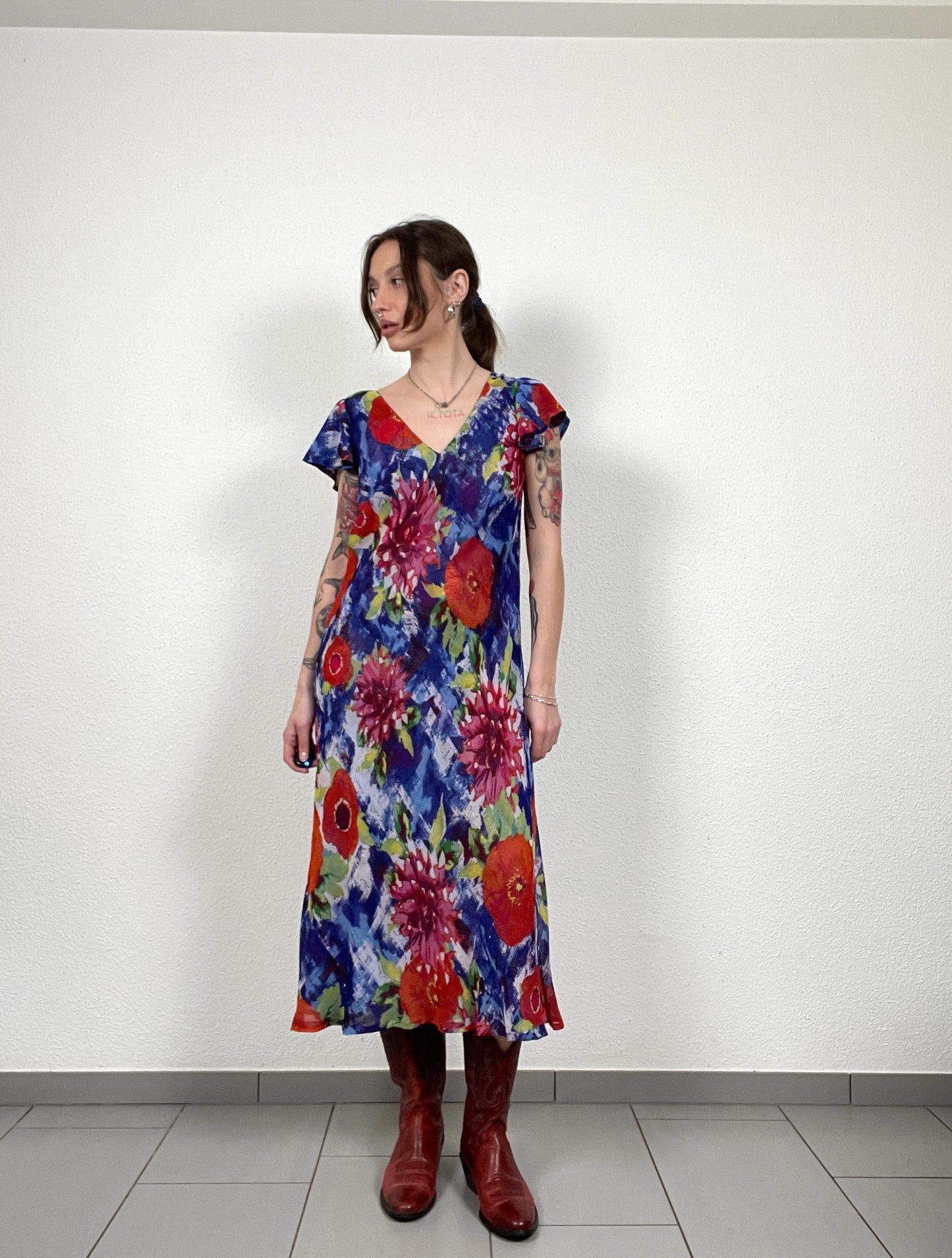 Vintage Y2K Two-Tone Reversible Floral Dress
