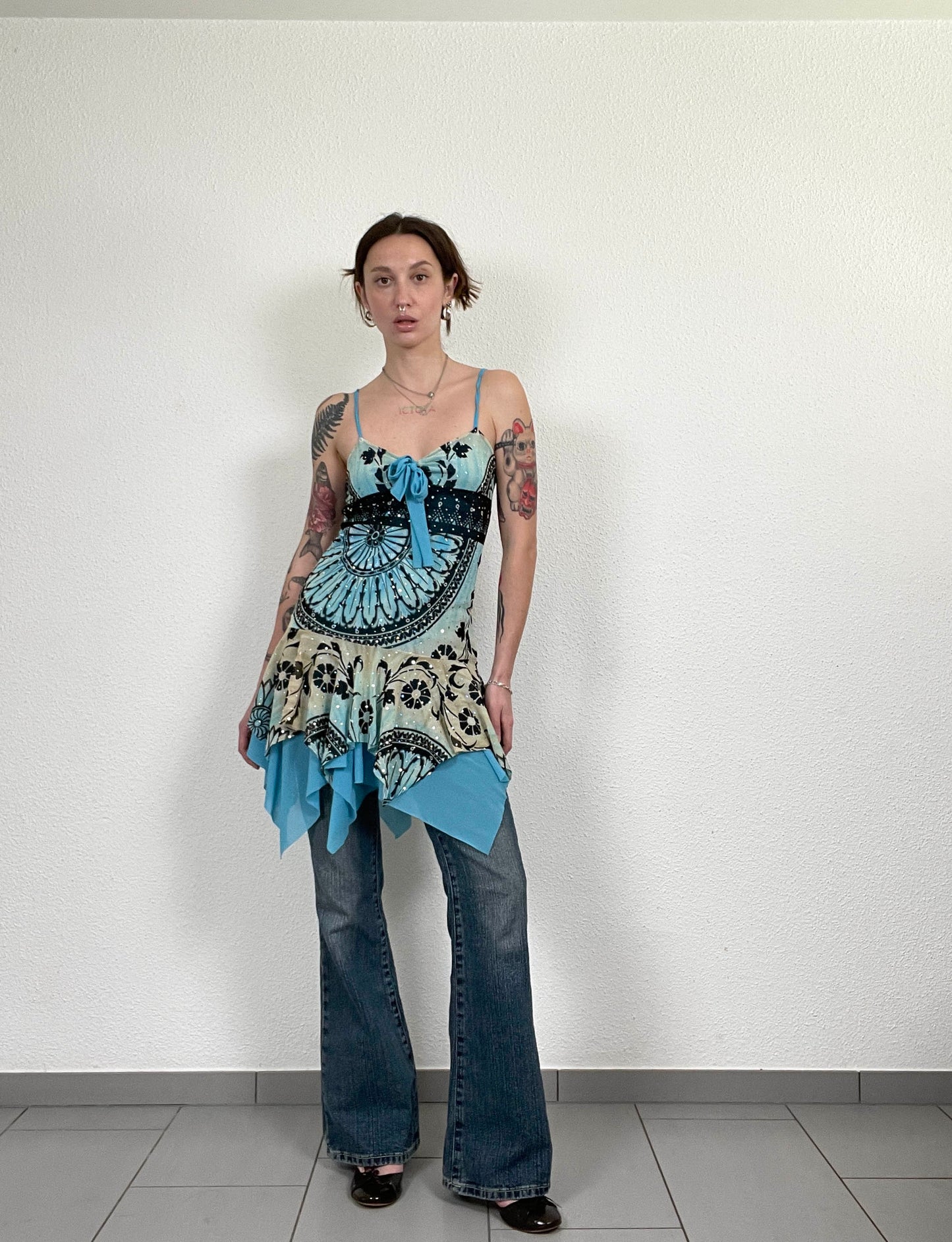 Vintage Tie-Front Dress (Early 2000s)