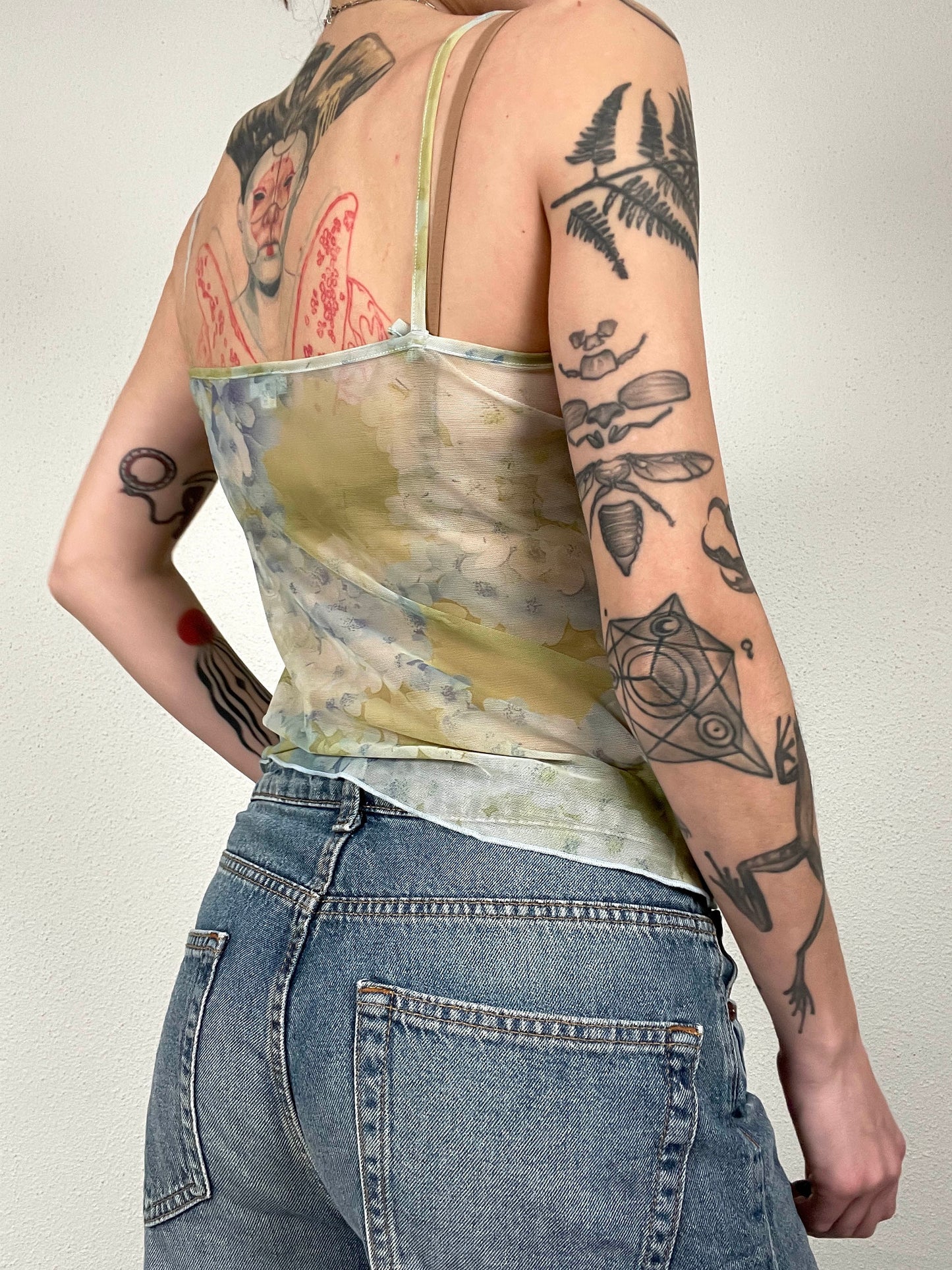 Yamamay Floral Mesh tank Top