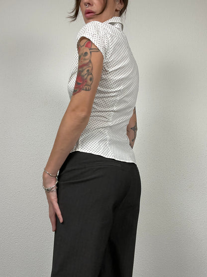 Vintage Y2K 2000s cotton polka dot shirt