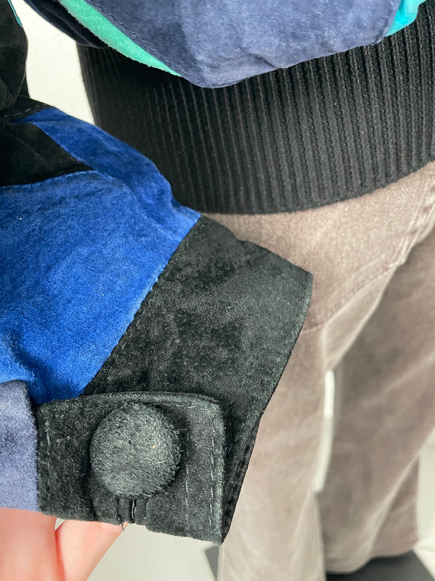Vintage 80s suede patchwork jacket