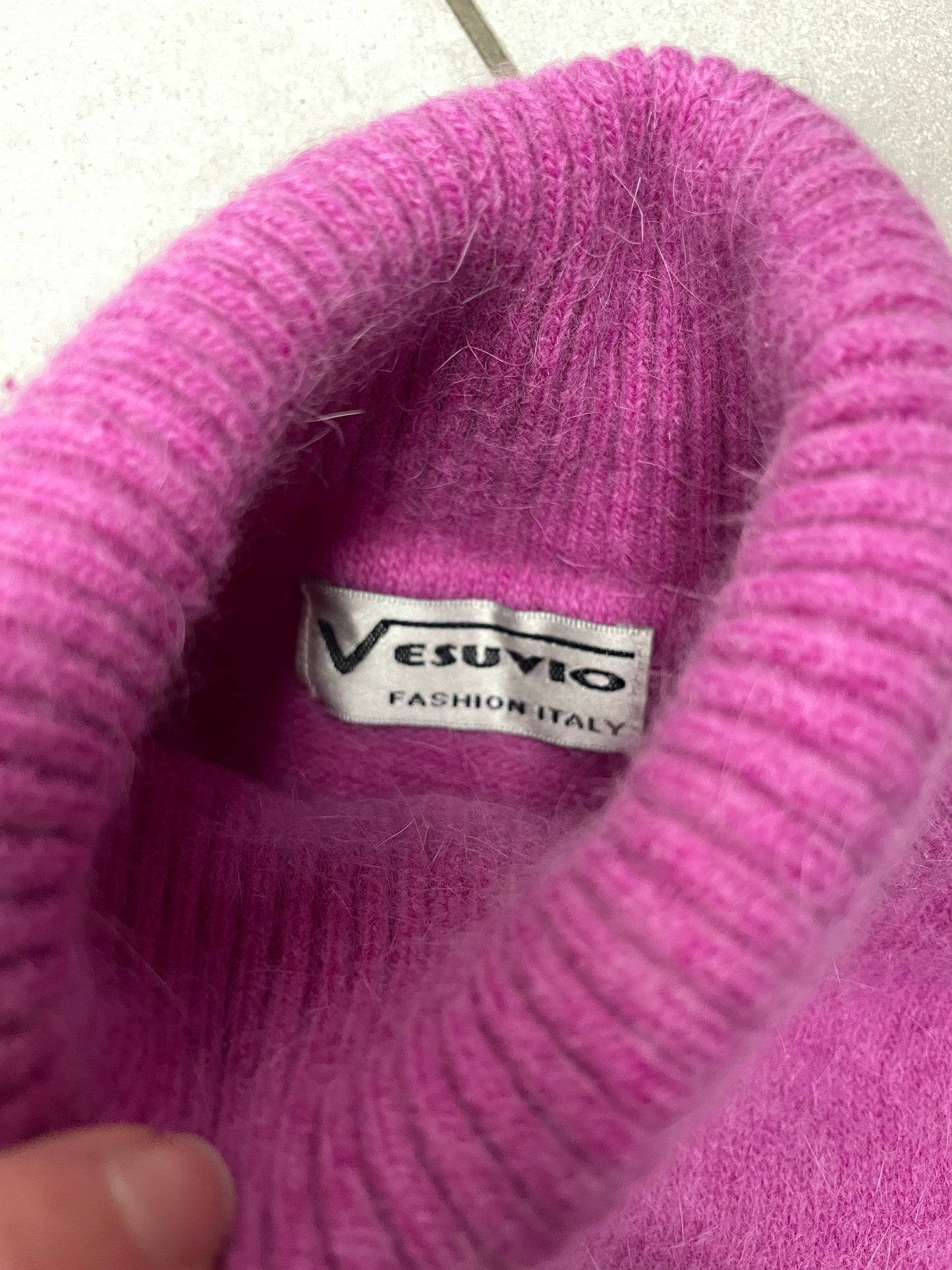 Y2K vintage Vesuvio angora sleeveless turtleneck top.